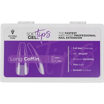 Victoria Vynn Soft Gel Tips Long Coffin Ballerina 500 ks