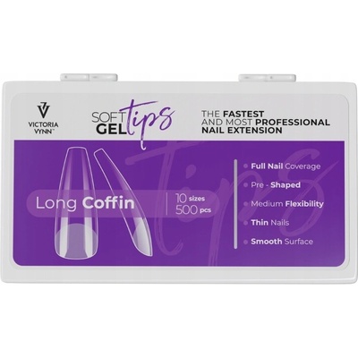 Victoria Vynn Soft Gel Tips Long Coffin Ballerina 500 ks
