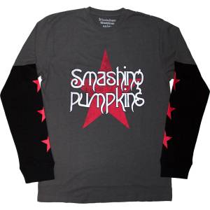 The Smashing Pumpkins Star Logo (Sleeve Print) Charcoal Grey & Black L Риза (SMPLLST08MCB03)