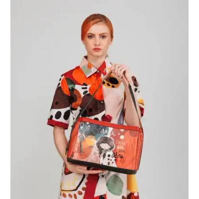 Anekke alma СЪВРЕМЕННА ДАМСКА ЧАНТА С ДИЗАЙНЕРСКИ ПРИНТ И ТРИ НЕЗАВИСИМИ ОТДЕЛЕНИЯ