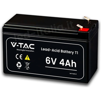 V-TAC 4Ah 6V Акумулаторна Батерия T1 70*47*101(107) мм - 23448 (23448)