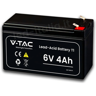 V-TAC 4Ah 6V Акумулаторна Батерия T1 70*47*101(107) мм - 23448 (23448)