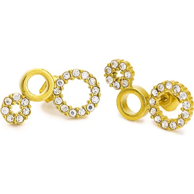 BRUNOshop.cz Náušnice KOLEČKA gold s kamínky S4446