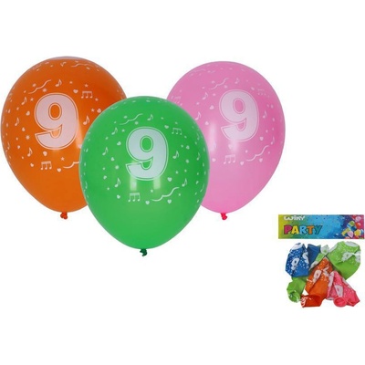 Wiky Balónek nafukovací 30 cm sada s číslem 9