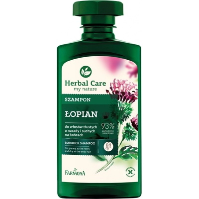 Farmona Herbal Care Burdock šampón pre mastnú vlasovú pokožku a suché končeky 330 ml