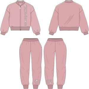 Guess Детски розов спортен комплект с кристално лого Guess