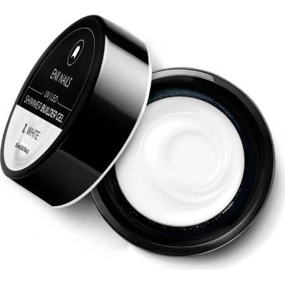ENII NAILS Shimmer Builder Gel 1 White třpytivý modelovací gel 15 ml