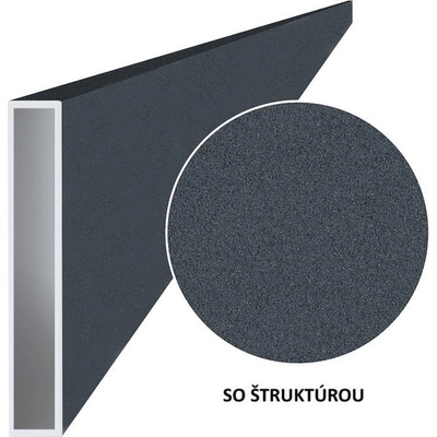 Hliníkový jokl obdélníkový 100x20x1,5 mm, antracit RAL7016 se strukturou 2m +/- 5mm (AL-100x20x1.5-AS-2)