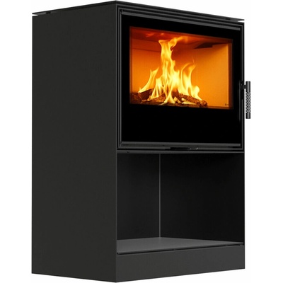 Kratki KARI 80 průměr 180 12 kW integr. dřevník Thermotec černá