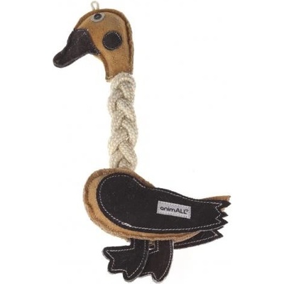animALL Hračka Kachna kůže s provazy natural 31 cm