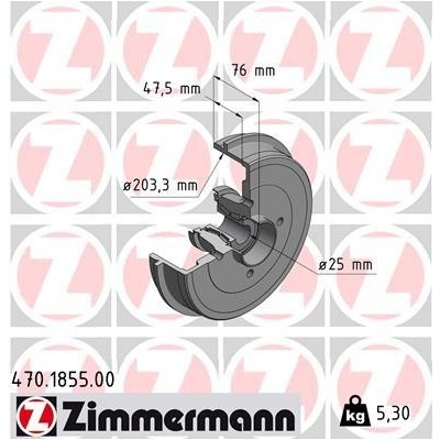 Brzdový bubon ZIMMERMANN 470.1855.00