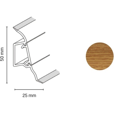 Döllken Profiles Lišta dub prírodný SLK 50 50x25mm 2,5 m