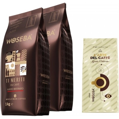 WOSEBA Gusto Raffinato кафе на зърна 2 кг + подарък Gusto Delicato кафе на зърна
