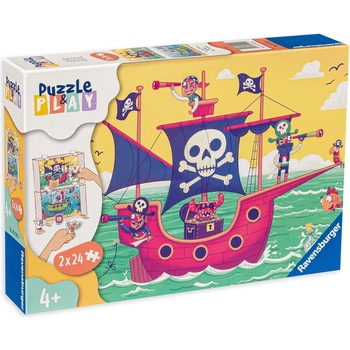 Ravensburger Пъзел-настолна игра Ravensburger от 2 х 24 части - Земя в полезрението (05592)
