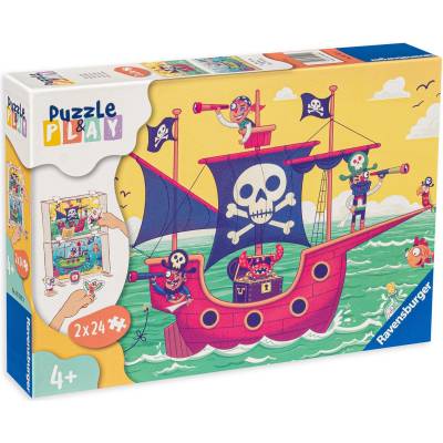 Ravensburger Пъзел-настолна игра Ravensburger от 2 х 24 части - Земя в полезрението (05592)