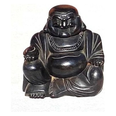 Hotei 17 cm (smějící se, veselý, šťastný, happy Buddha) - dřevěná soška
