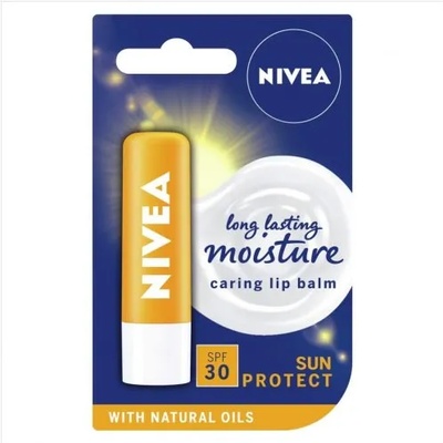 Nivea Sun Protect Caring Lip Balm - SPF 30 - Слънцезащитен балсам за устни от серията "Sun