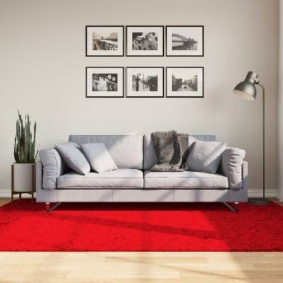 vidaXL Килим HUARTE с къс косъм, мек и миещ се, червен, 160x230 см (375174)