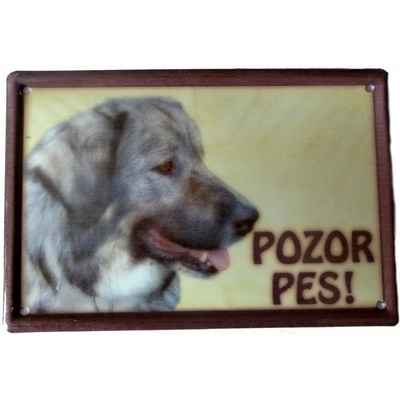 Plechová psí cedule, Kavkazský ovčák, Pozor pes