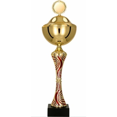 Kovový pohár s poklicí Zlato-červený 24,5 cm 8 cm
