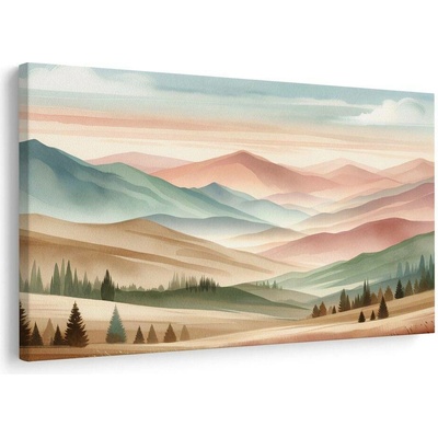 Obraz pastelová krajina s horami - 40x30