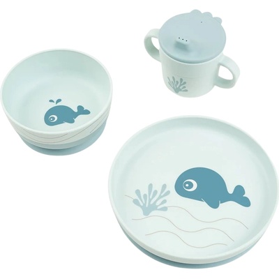 Done by deer Детски съдове Foodie Wally сини 3 части (1593002)