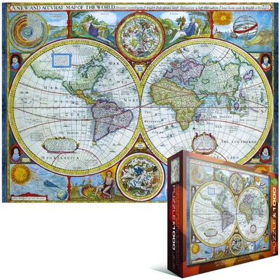 EUROGRAPHICS - Puzzle Antique World Map IV - 1 000 piese