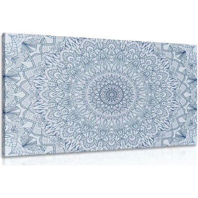Obraz detailní ozdobná Mandala v modré barvě - 150x100