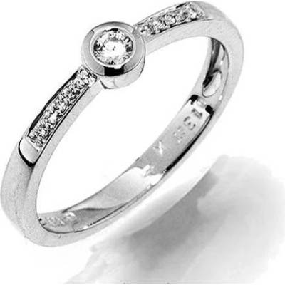 Zlatnictví Zlatíčko prsten z bílého zlata s diamanty Gems Ida 990.386-1257