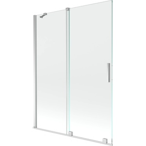 Mexen Velar двукрилен плъзгащ се параван за вана 130 x 150 cm, прозрачен, хром (896-130-000-01-01)