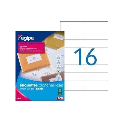 Etikety laser 105x35mm Agipa A4 100 hárkov