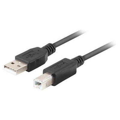 Lanberg CA-USBA-15CU-0018-BK USB 2.0 кабел USB-A (м) към USB-B (м), 1.8 m, ферит, 480 Mb/s, черен (CA-USBA-15CU-0018-BK)