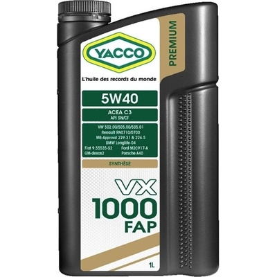 Yacco VX 1000 FAP 5W-40 1 l