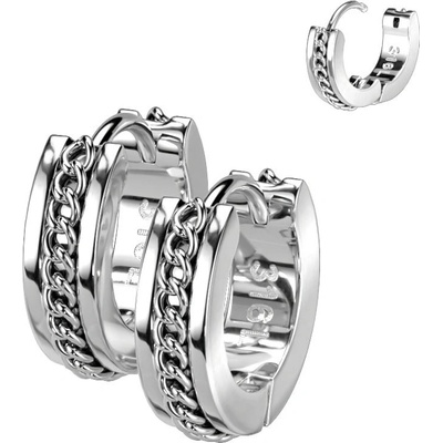 Steel Edge náušnice z chirurgickej ocele krúžky 4209 steel