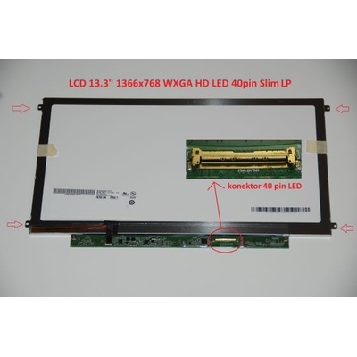 B133XW03 V.3 HW0A LCD 13.3" 1366x768 WXGA HD LED 40pin Slim LP display displej lesklý povrch