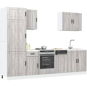 vidaXL Комплект кухненски шкафове от 7 части Lucca, инженерно дърво (3314777)