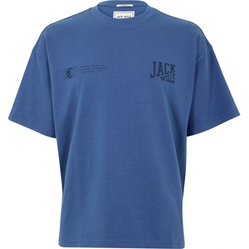 Image 1 of Jack Wills Тениска Jack Wills Mens JW Stacked Logo Regular Fit T-Shirt - Vintage Indigo