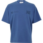 Jack Wills Тениска Jack Wills Mens JW Stacked Logo Regular Fit T-Shirt - Vintage Indigo