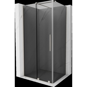 Mexen Velar плъзгаща се душ кабина 120 x 75 см, графит, четкан никел - 871-120-075-41-97 (871-120-075-41-97)