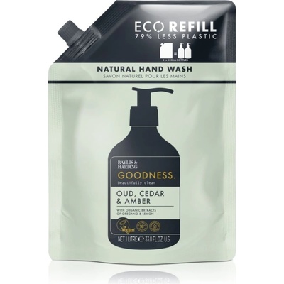 Baylis & Harding Goodness Oud Cedar & Amber prírodné tekuté mydlo na ruky REFILL 1000 ml