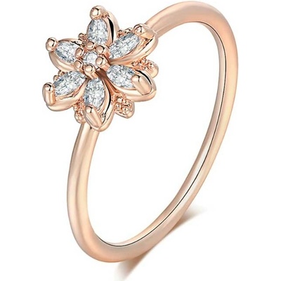 Victoria Filippi Prsten se zirkony Lorenza Rose Gold květina P R080 Zlatá
