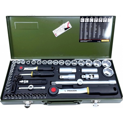 Proxxon sada hlavic 1/2" plus 1/4" 56 dílů 23040 – Zboží Mobilmania