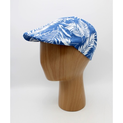Fiebig Headwear since 1903 letní bavlněná modrá bekovka s tropickým vzorem