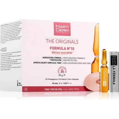 MartiDerm The Originals Formula Nº10 HD Color Touch хидратиращ серум за лице с витамин С SPF 30 30x2ml