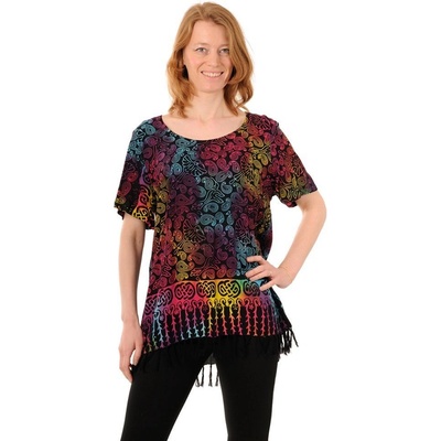 BOB halenka batikovaná Neobaju Kolibřík černo-duhová