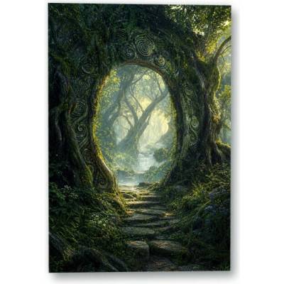 Plakát – Mechový lesní portál se spirálami Bez rámu Ano Bez rámu 90 × 135 cm