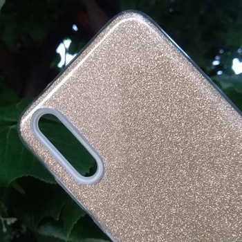 Калъф за Huawei P20 силиконов гръб златен брокат