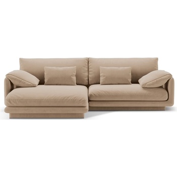 Micadoni Бежов кадифен ъглов диван (ляв ъгъл) Torino - Micadoni (MIC_LC_184_F1_TORINO2)