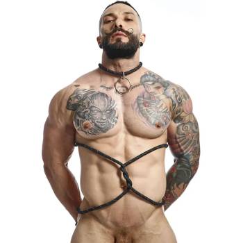 Image 1 of Въжена сбруя с фиксация за ръце и тяло - MOB Dngeon Rope Ring (D-243410)