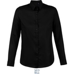 Neoblu 3183 BLAISE WOMEN / Дамска риза с дълъг ръкав от микро твил - тъмночерна XXL (243183n1105)